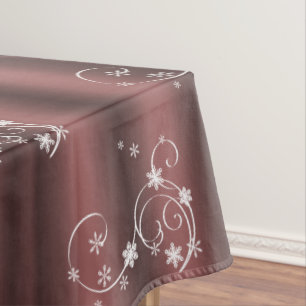 Toalha De Mesa Marsala e Natal dos redemoinhos do branco