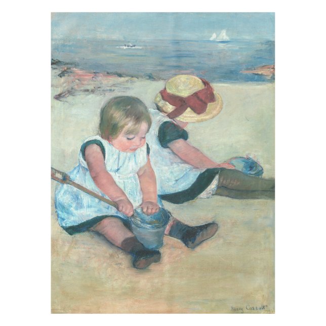 Toalha De Mesa Mary Cassatt - Crianças Brincando na Praia (Frente)
