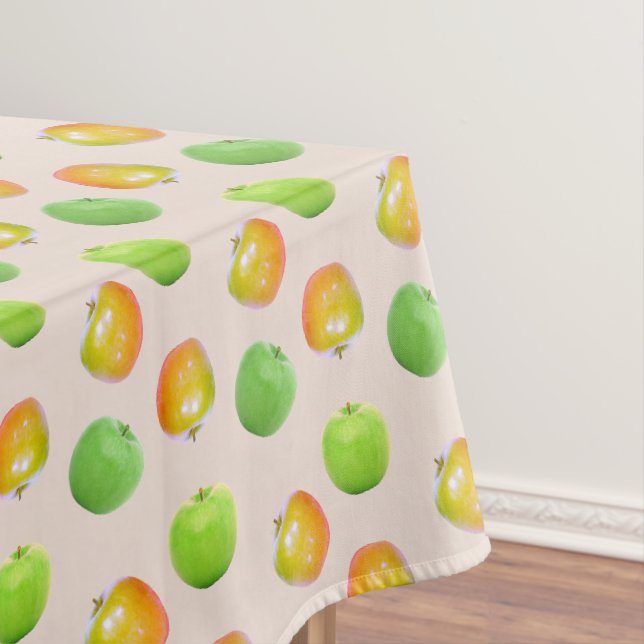 Toalha De Mesa Máscaras verdes lindas em bege claro (Posição Original)