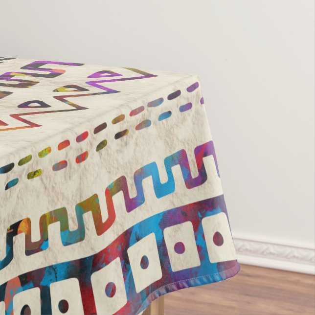 Toalha De Mesa Maya/teste padrão delicado asteca da aguarela (Posição Original)