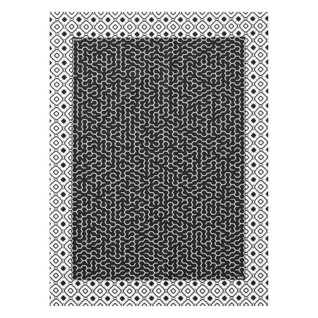 Toalha De Mesa Maze Hexágono Negro (Frente)