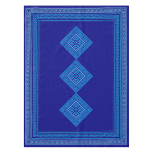 Toalha De Mesa Medidor Grego - Chave Grego - Sombras do azul