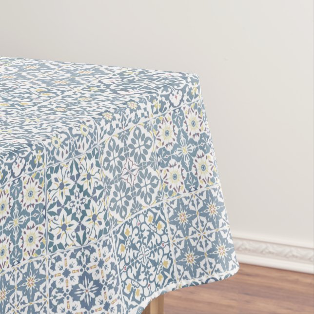 Toalha De Mesa Mediterranean Tiles, Moroccan, Majolica, Azulejo (Posição Original)