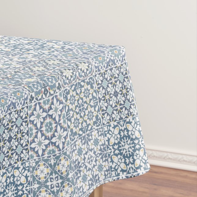 Toalha De Mesa Mediterranean Tiles, Moroccan, Majolica, Azulejo (Posição Original)