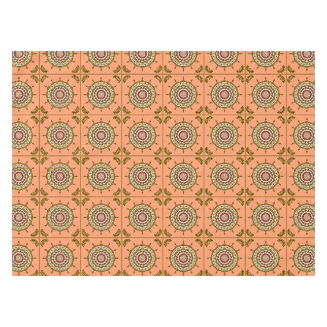 Toalha De Mesa Mehndi Fantasy Dourada Tablecloth (Frente (Horizontal))