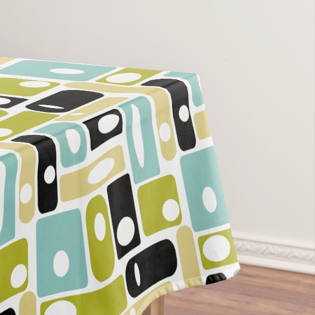 Toalha De Mesa meio século amarelo Aqua verde amarelo de 1950 (Posição Original)