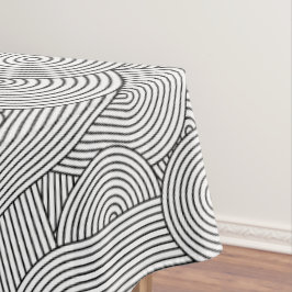 Toalha De Mesa Meio século Arco Geométrico Branco Preto