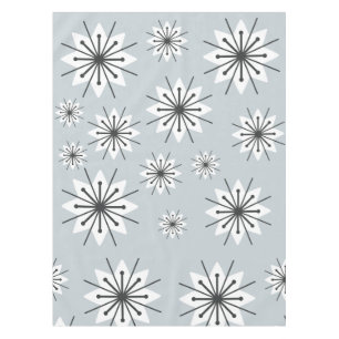 Toalha De Mesa Meio século Moderno Flocos de Neve Prata