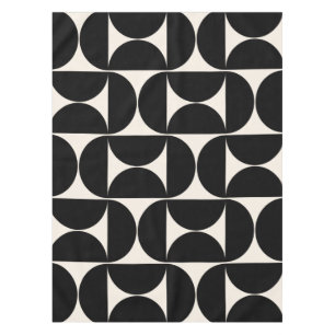 Toalha De Mesa Meio século Padrão Vintage Moderno Preto e Branco