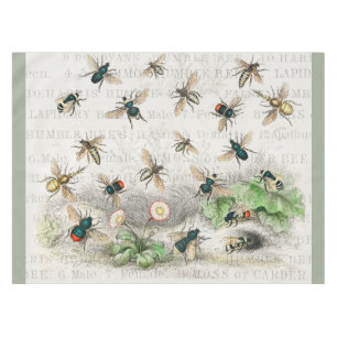 Toalha De Mesa Melhor Rainha Abelha Entomologia Botânica Vintage