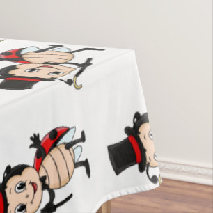 Toalha De Mesa Meninada bonita com chapéu de cima e desenho de g