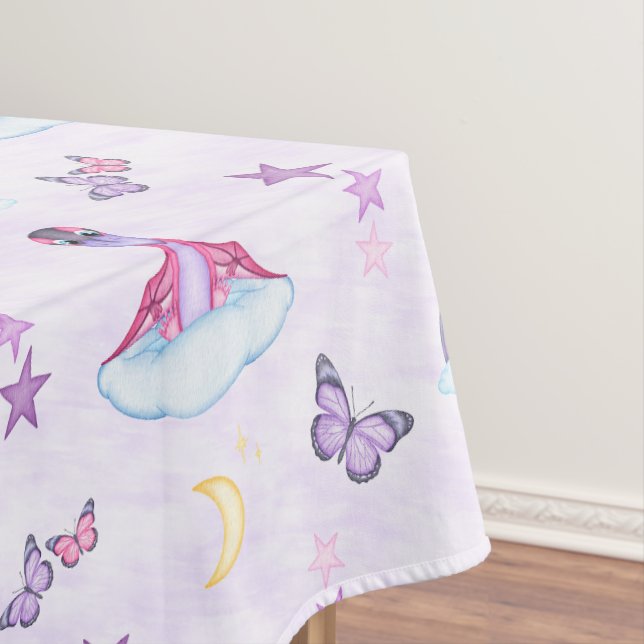 Toalha De Mesa Meninas Dinossauro Rosa Fofo (Posição Original)