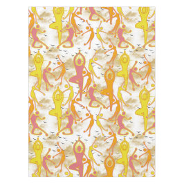 Toalha De Mesa Meninas Felizes de Yoga Dançando 