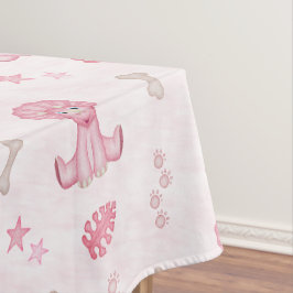 Toalha De Mesa Meninas Fofas Aniversário Dinossauro Rosa