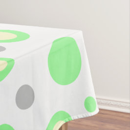 Toalha De Mesa Menta Verde Creme Cinza Claro Bolinhas
