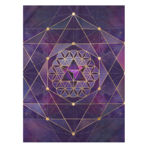 Toalha De Mesa Merkabah em flor da vida - Geometria Sagrada
