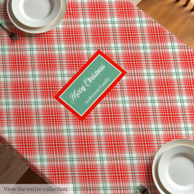Toalha De Mesa Merry Christmas Tablecloth Monogram Gift Idea (Merry Christmas Tablecloth Monogram Gift Idea)