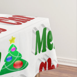 Toalha De Mesa Merry Christmas Tree red - Tpografia verde