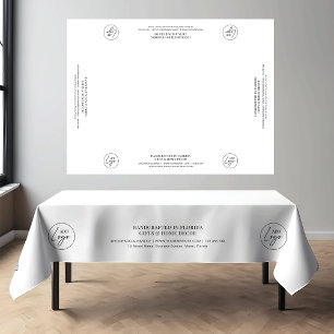 Toalha De Mesa Mesa com marca de logotipo de empresa branco minim