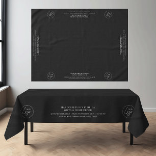 Toalha De Mesa Mesa com marca de logotipo preto minimalista