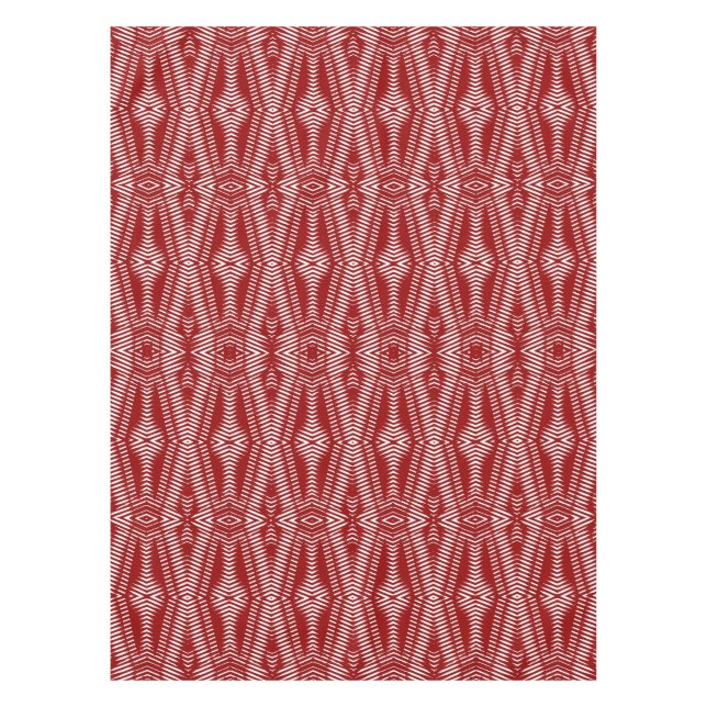 Toalha De Mesa Mesa de algodão, padrão de tecido vermelho de 52"x (Frente)