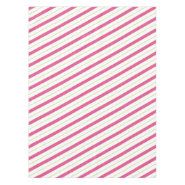 Toalha De Mesa Mesa de Natal Tinta Rosa e Listras Verdes