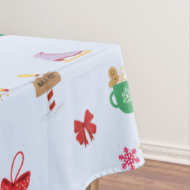 Toalha De Mesa Mesa decorativa de Natal azul Pastel
