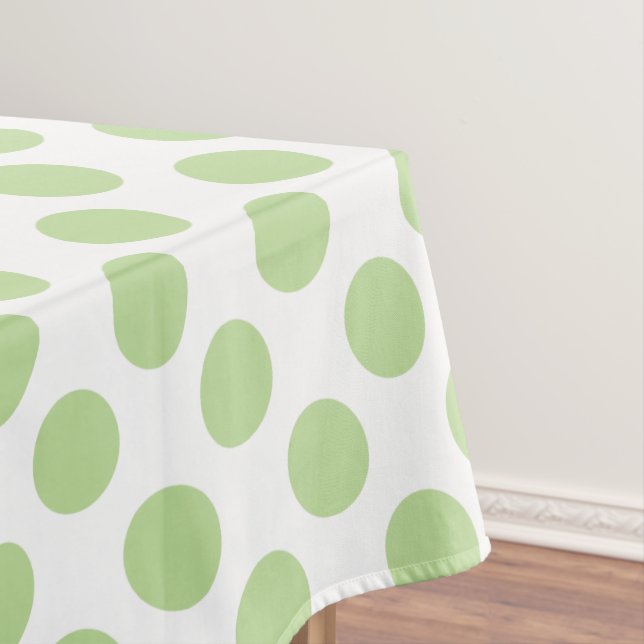 Toalha De Mesa Minhas Bolinhas verdes em branco (Posição Original)