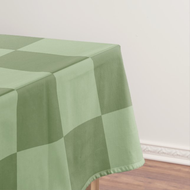 Toalha De Mesa Minimalist Sage Green Checkerboard Pattern (Posição Original)