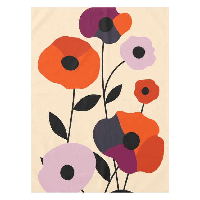 Toalha De Mesa Mínimo de Poppy Bloom (Frente)