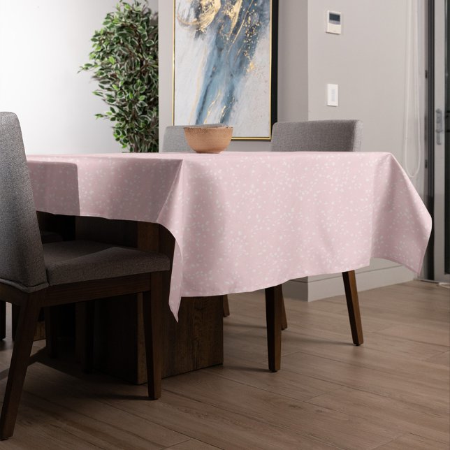 Toalha De Mesa Mínimo Simples Padrão Branco Rosa (Pink speckled dotted cute festive table cloth.)