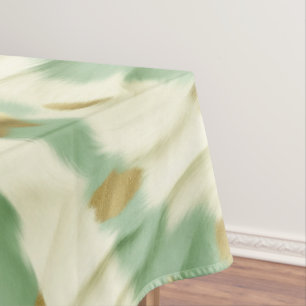 Toalha De Mesa Mint Green Cream Dourado Cowhide