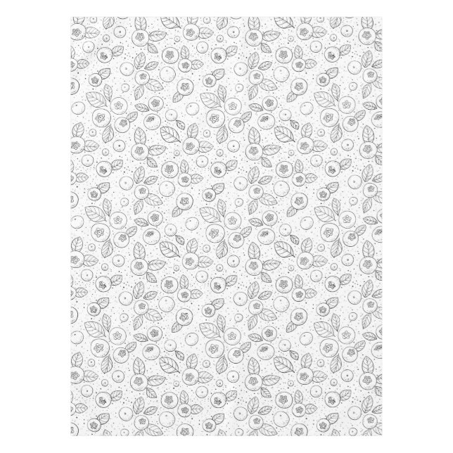 Toalha De Mesa Mirtilos em preto e branco (Frente)