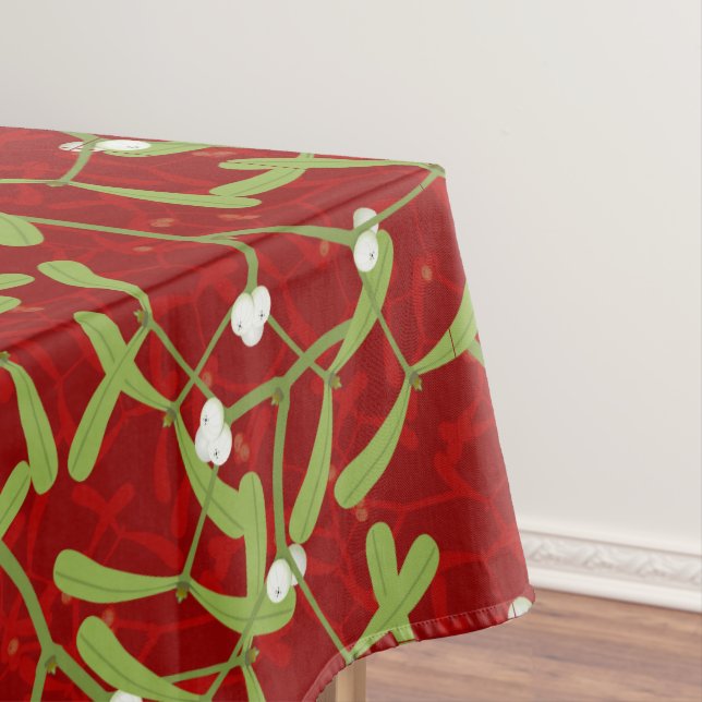 Toalha De Mesa Mistletodo Natal Mesa Vermelha (Posição Original)