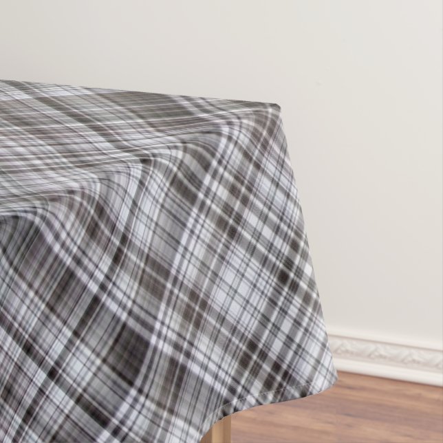 Toalha De Mesa Mistura de Fevereiro Azul e Xadrez de Cinzas (Posição Original)