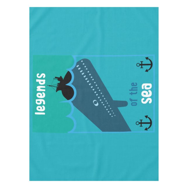 Toalha De Mesa Moby Dick Sea Fantasy | Funny Ocean And Sea Servin (Frente)