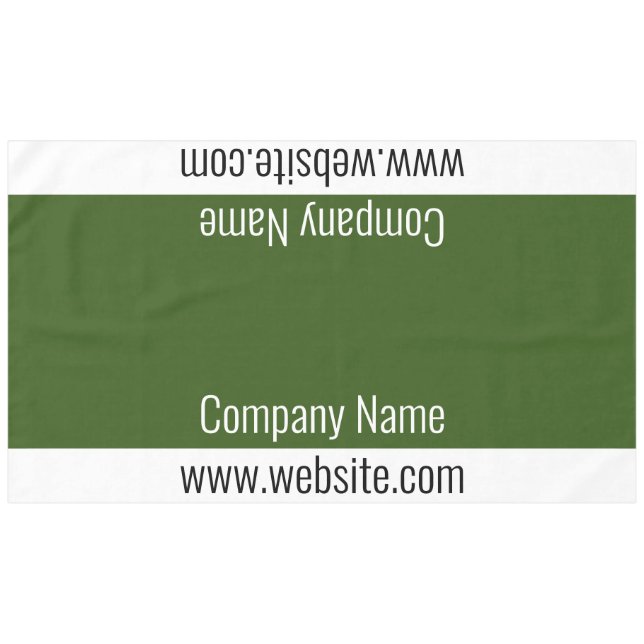 Toalha De Mesa Modelo de Texto Verde e Branco Escuro da Empresa (Frente (Horizontal))