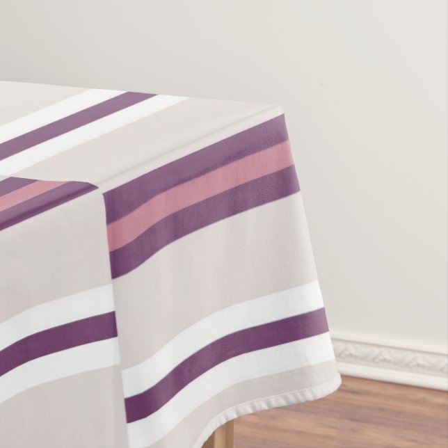 Toalha De Mesa Modern Mauve and Plum Stripe (Posição Original)