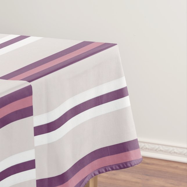 Toalha De Mesa Modern Mauve and Plum Stripe (Posição Original)