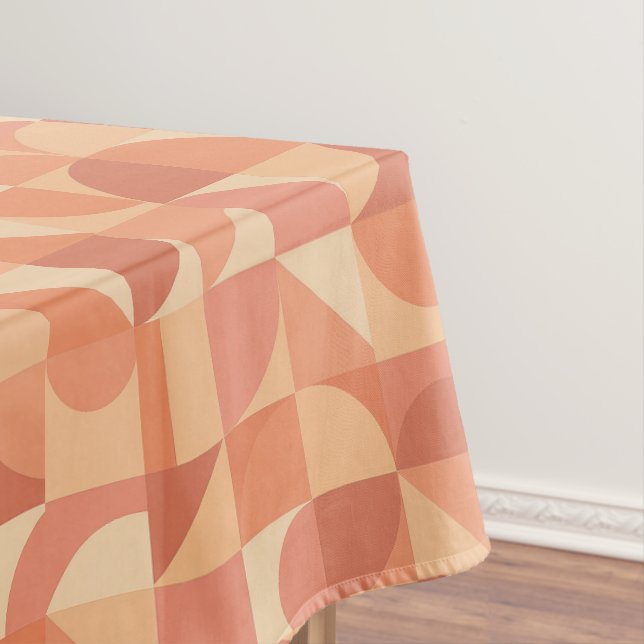 Toalha De Mesa Moderno Geométrico Abstrato Pêssego & Terracota  (Posição Original)