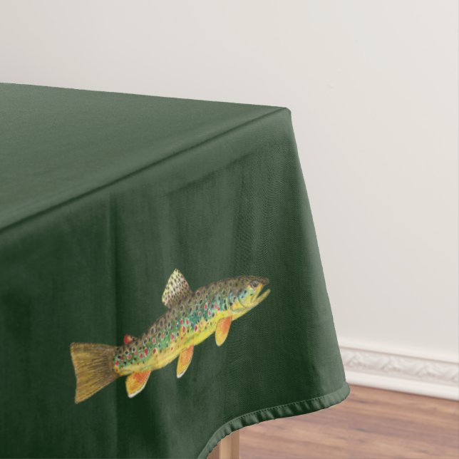 Toalha De Mesa Molho Marrom pesca Iquitologia Decor Verde (Posição Original)