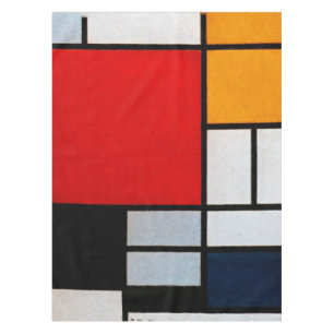 Toalha De Mesa Mondrian - Composição com Plano Vermelho Grande
