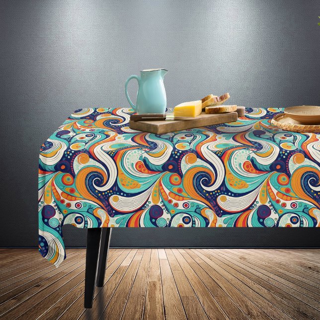Toalha De Mesa Monitor Retro Swirls de 60s 70s Abstrato Pat#1 ID1 (Criador carregado)