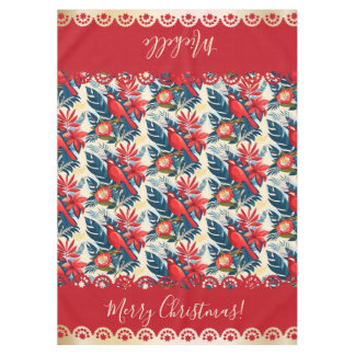 Toalha De Mesa Monogram Merry Christmas & Happy New Year! Floral