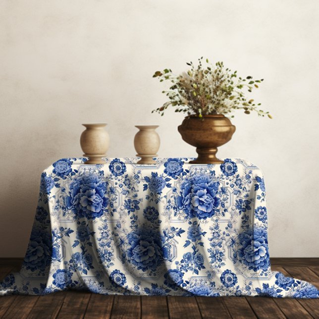 Toalha De Mesa Monograma branco branco-chic da chinoiserie toile (Criador carregado)