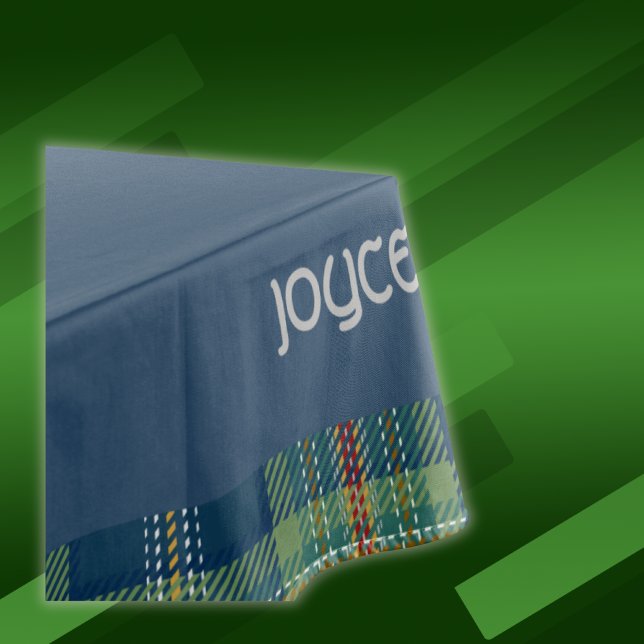 Toalha De Mesa Monograma de Tartan azul e verde eterno | (Criador carregado)