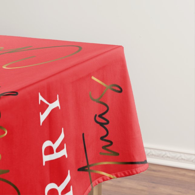 Toalha De Mesa Monograma Elegante Simples Feliz Natal (Posição Original)