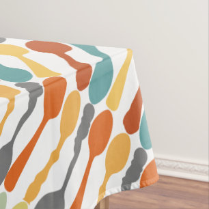 Toalha De Mesa Monograma Retro Colores Padrão da Coluna