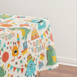 Toalha De Mesa Monstros Feliz Aniversário Crianças