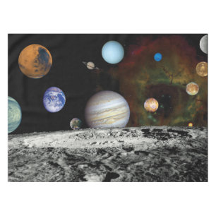 Toalha De Mesa Montagem de Imagens do Sistema Solar pela Voyager 